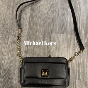 Michael Kors Black and Gold Crossbody Bag